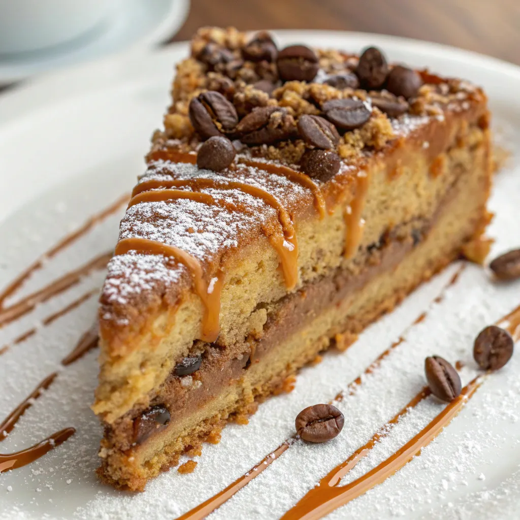 Café‑Style Caramel Coffee Cake Slice