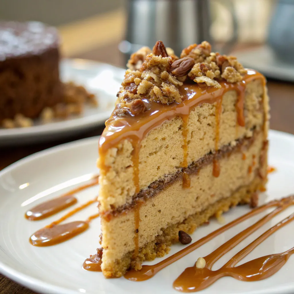 Café‑Style Caramel Coffee Cake Slice