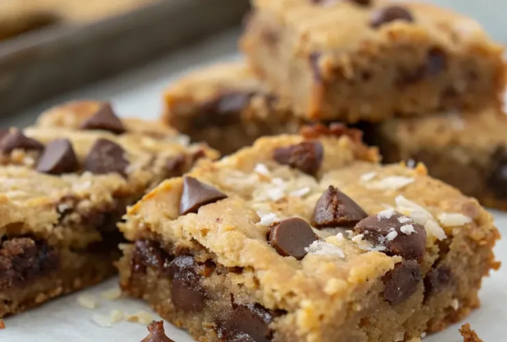 Coconut Toffee Chocolate Chip Cookie Bars