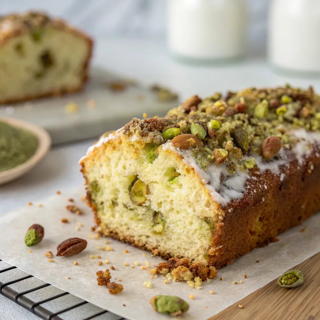 Fuss‑Free Pistachio Ricotta Coffee Cake Donut Loaf