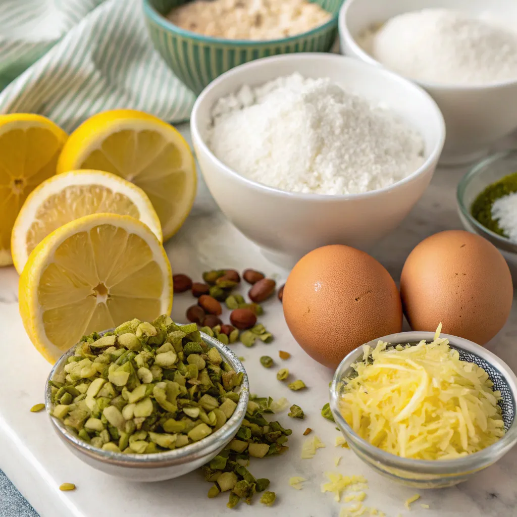 Lemon Coconut Pistachio Cake