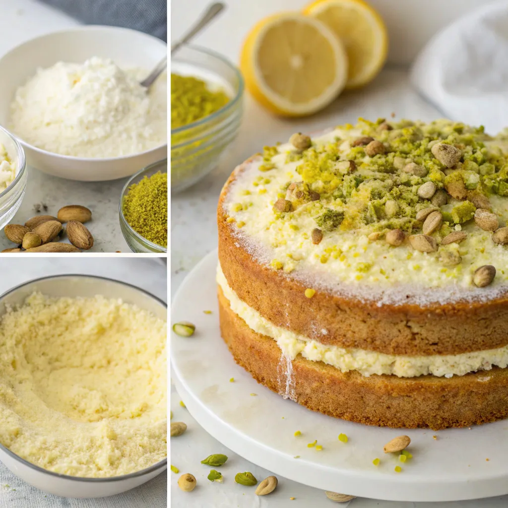 Lemon Coconut Pistachio Cake