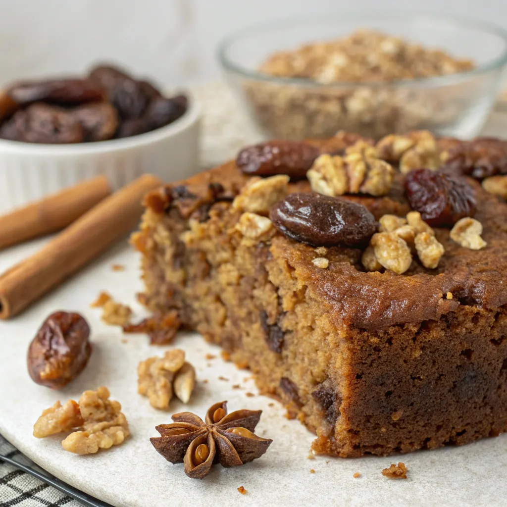 Nutty Date and Walnut Cake with a Hint of Warm Spices
