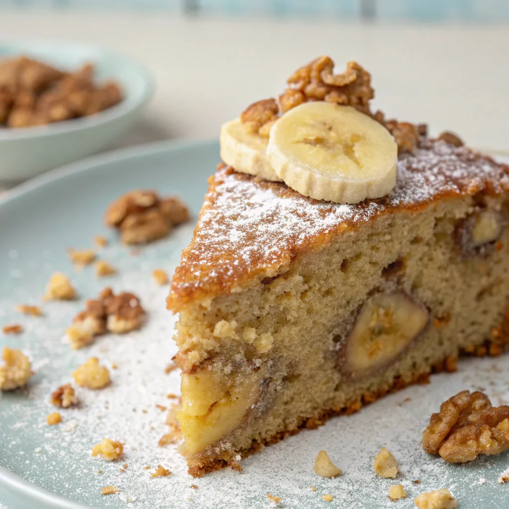 Soft Banana Walnut Cake