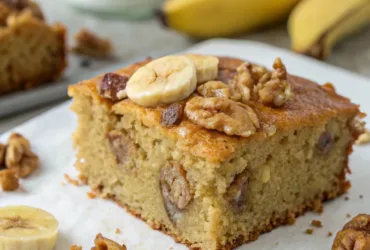 Soft Banana Walnut Cake