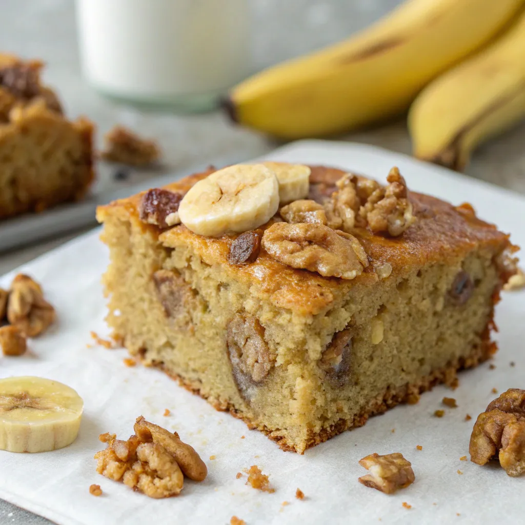 Soft Banana Walnut Cake