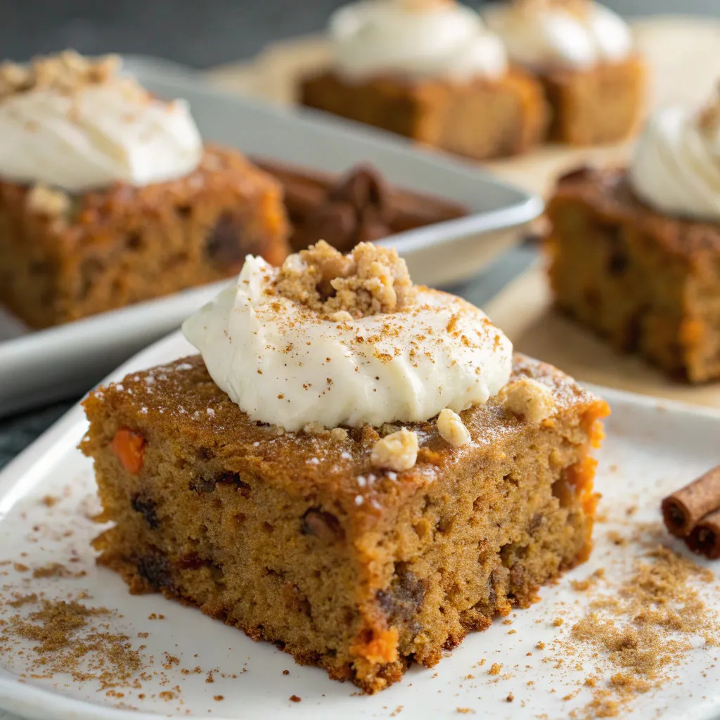 Sweet Potato Rum Carrot Cake Squares