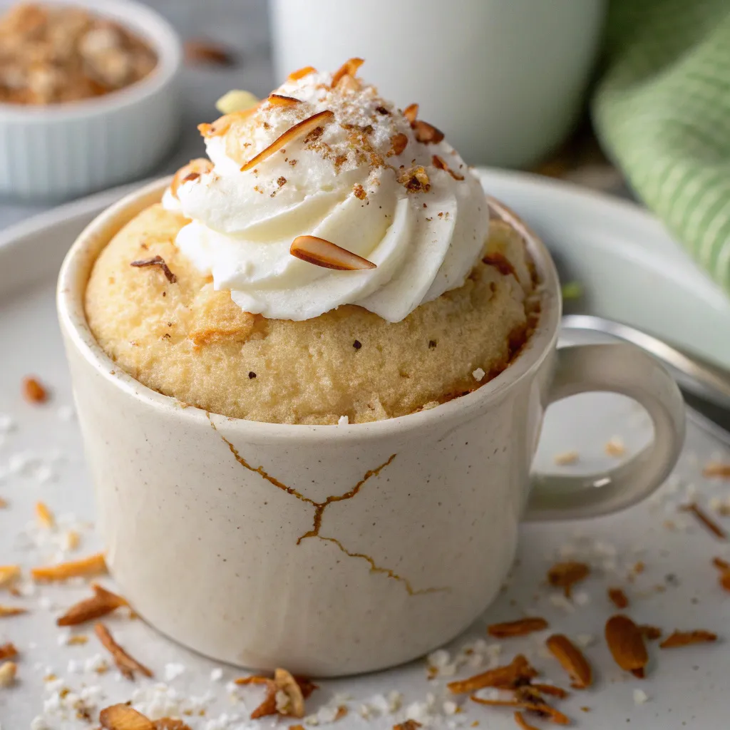 Vanilla Coconut Cottage Cheese Mug Cake