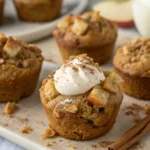 Healthy Cinnamon Apple Peanut Butter Muffins with Greek Yogurt