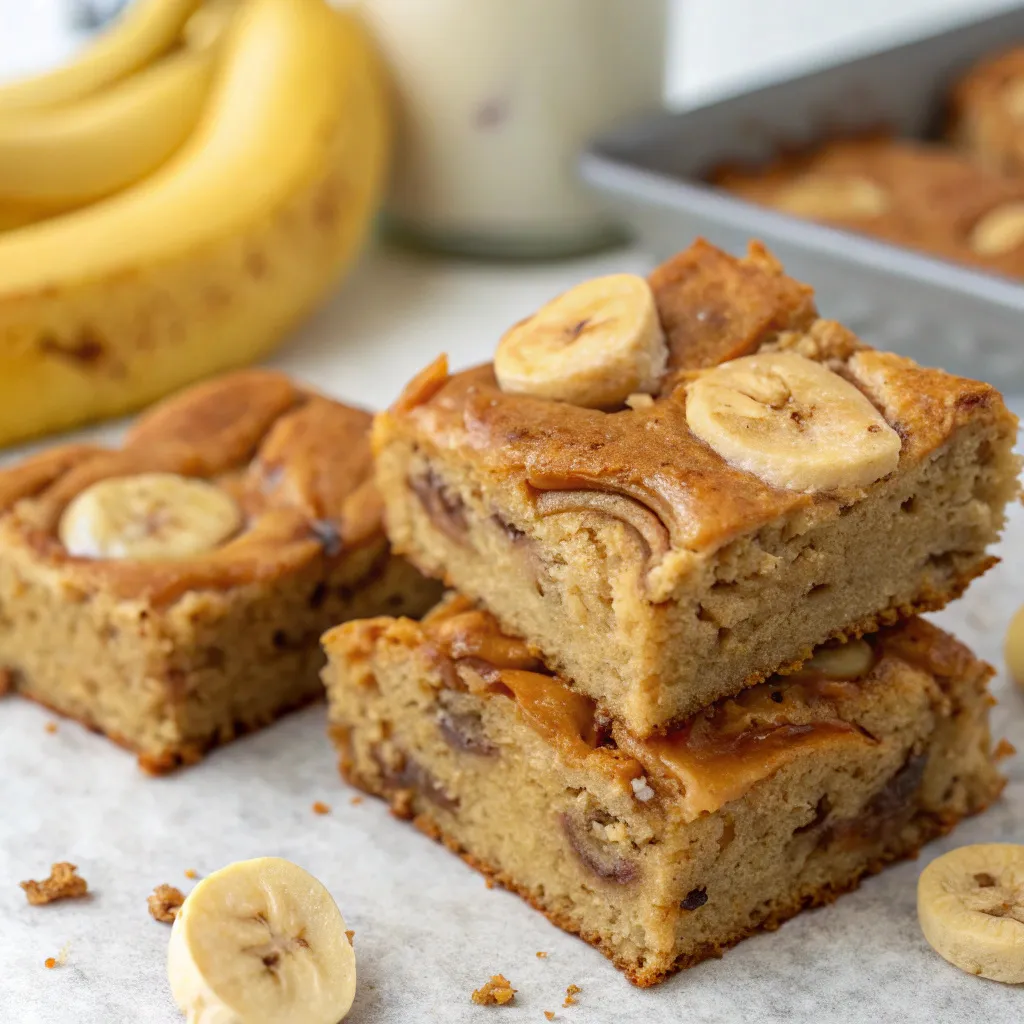 Banana Peanut Butter Greek Yogurt Muffin Bars