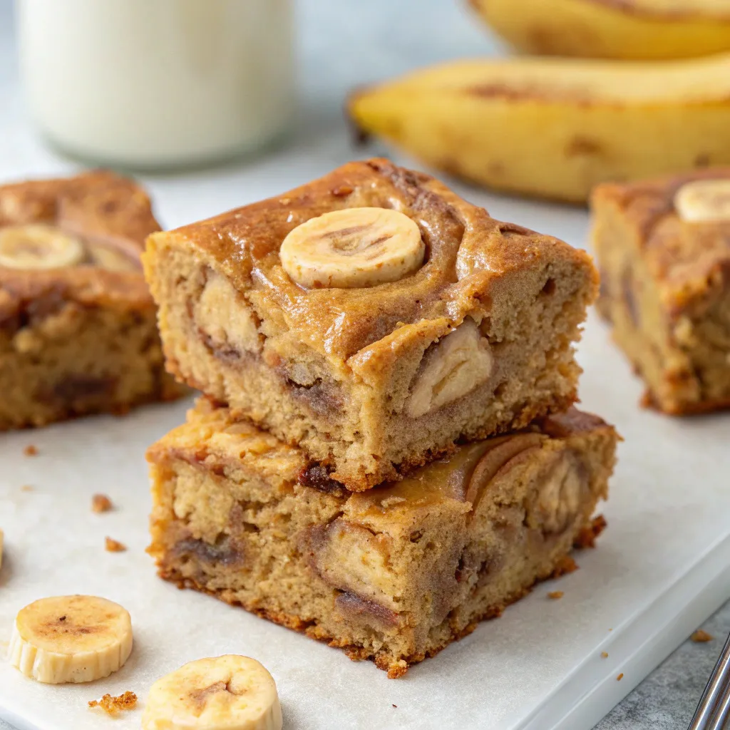 Banana Peanut Butter Greek Yogurt Muffin Bars