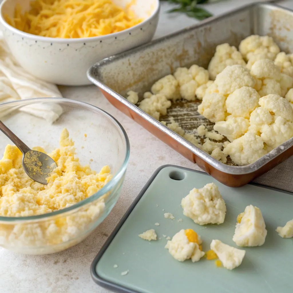 Cheesy Cauliflower Bites