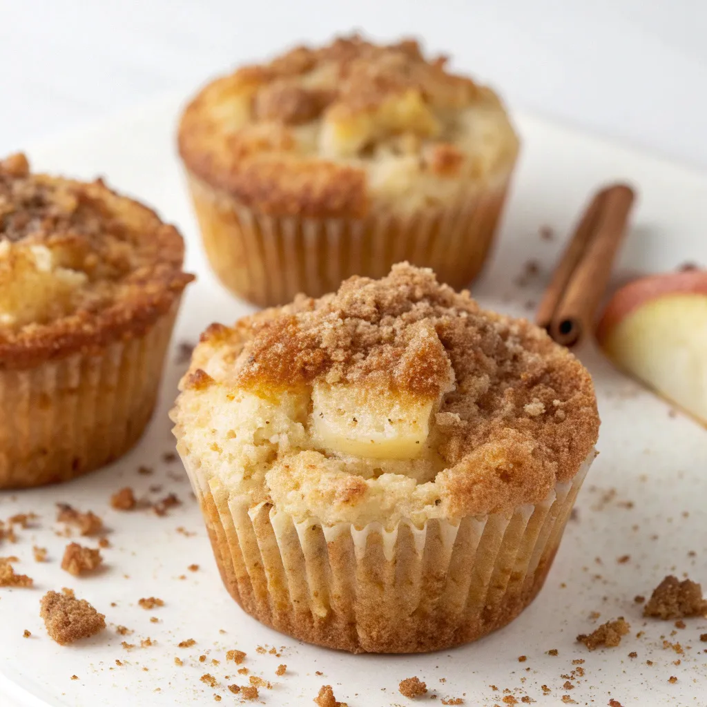 Cottage Cheese Apple Crumble Muffins