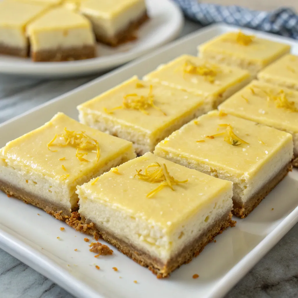 Cottage Cheese Lemon Cheesecake Bars