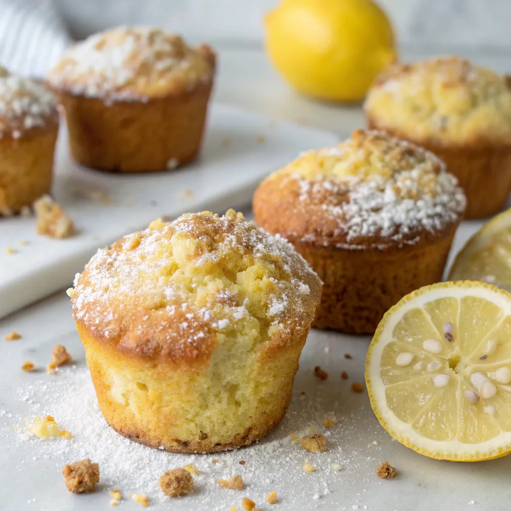 Cottage Cheese Lemon Yogurt Coffee Cake Muffins