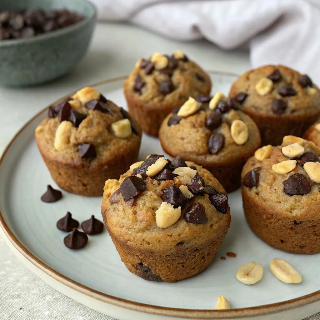 Dark Chocolate Peanut Butter Greek Yogurt Banana Muffin Bites That Will Steal Your Heart
