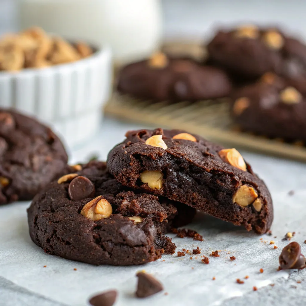 Dark Chocolate Peanut Butter Greek Yogurt Brownie Cookies