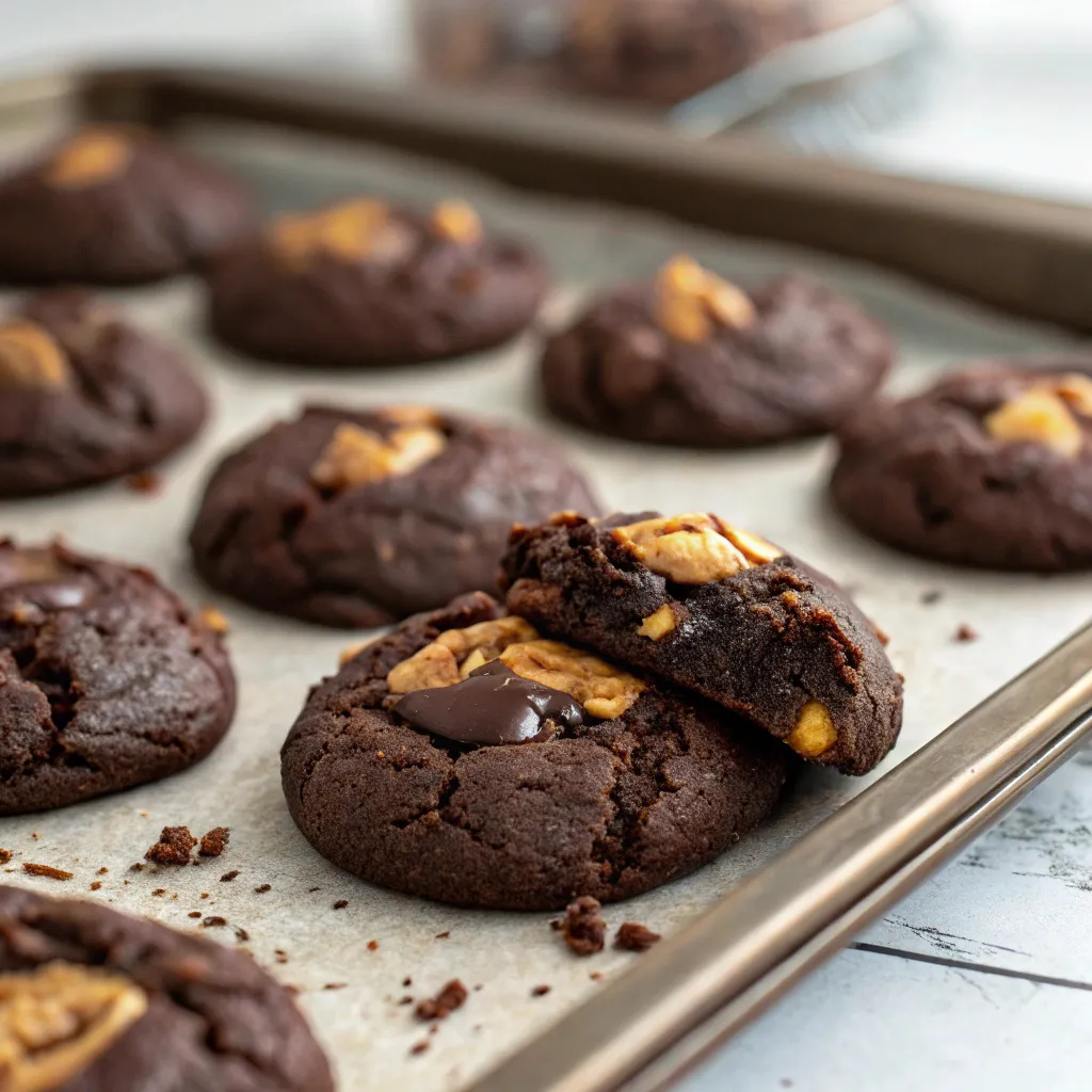 Dark Chocolate Peanut Butter Greek Yogurt Brownie Cookies with Soft Centers 11 Dark Chocolate Peanut Butter Greek Yogurt Brownie Cookies