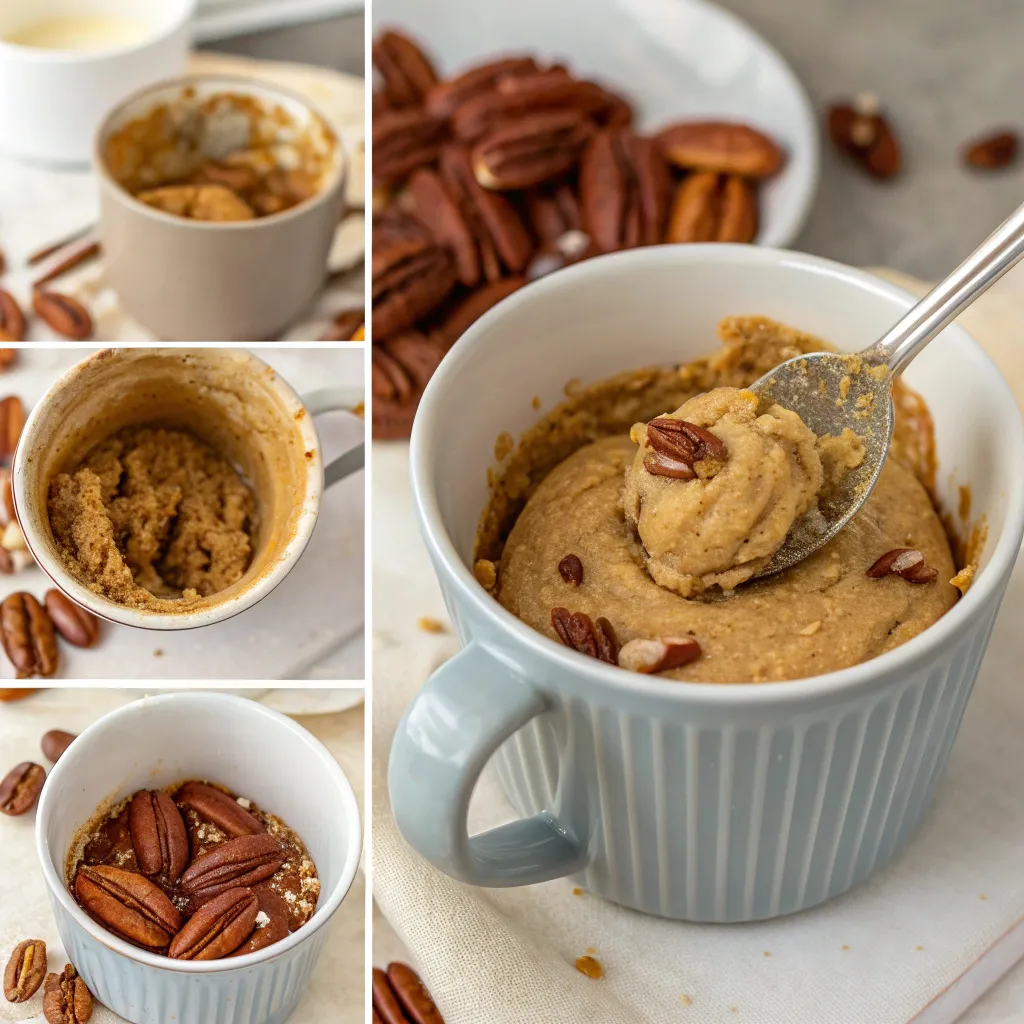 Peanut Butter Pecan Mug Cake