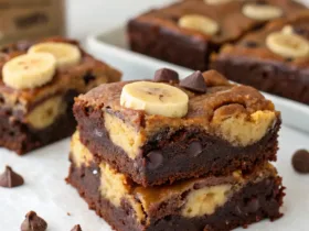 Greek Yogurt Chocolate Peanut Butter Banana Brownie Bars