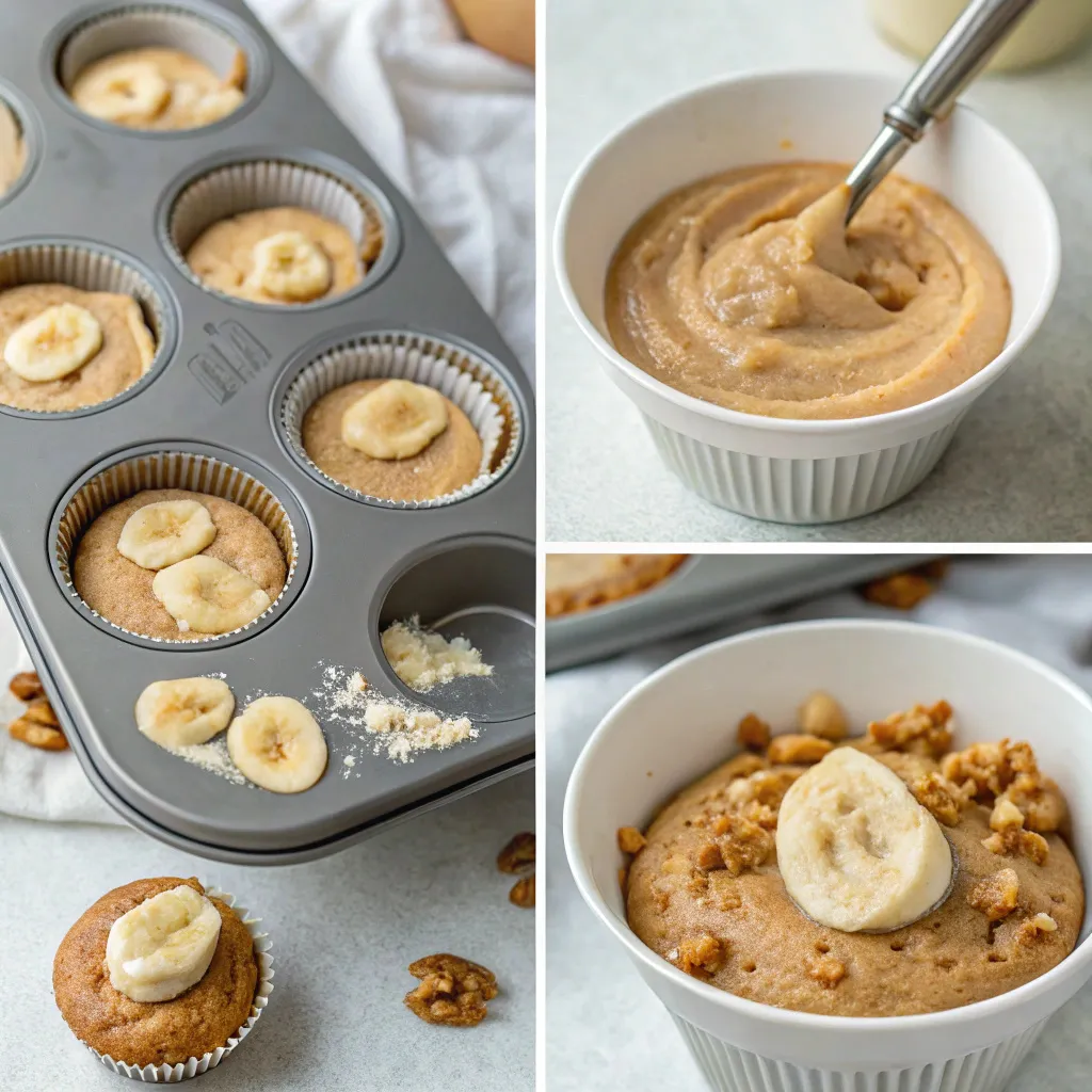 Greek Yogurt Peanut Butter Banana Muffin Cups