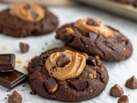 Greek Yogurt Peanut Butter Chocolate Fudge Cookies