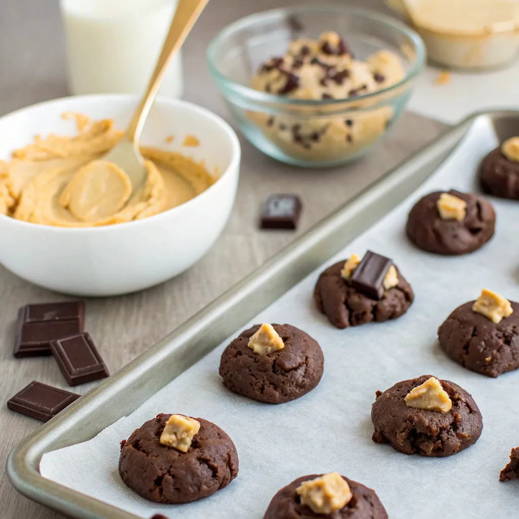 Greek Yogurt Peanut Butter Chocolate Fudge Cookies