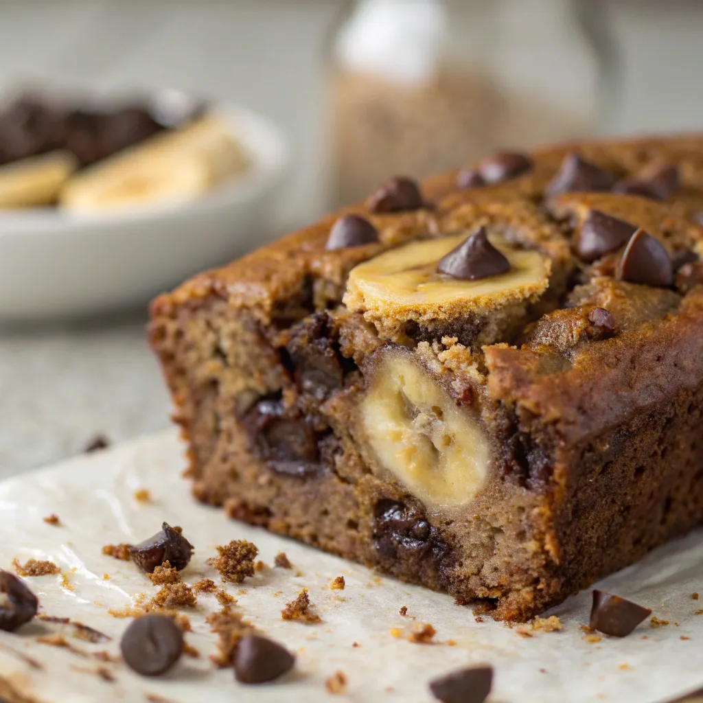 Healthy Chocolate Banana Bread with Gooey Centers 11 Chocolate Banana Bread with Gooey Centers