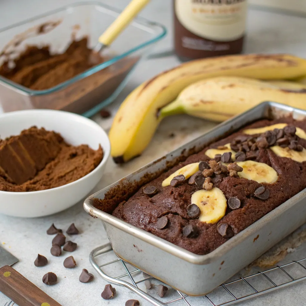 Healthy Chocolate Banana Bread with Gooey Centers 10 Chocolate Banana Bread with Gooey Centers
