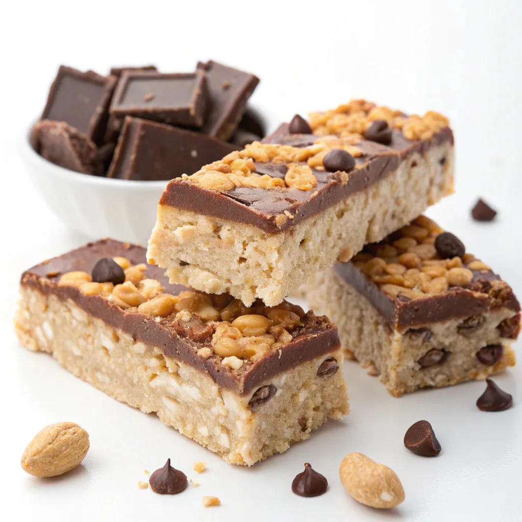Healthy No-Bake Peanut Butter Greek Yogurt Crunchy Rice Bars