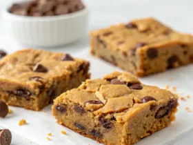 Healthy Peanut Butter Greek Yogurt Chocolate Chip Blondie Bars