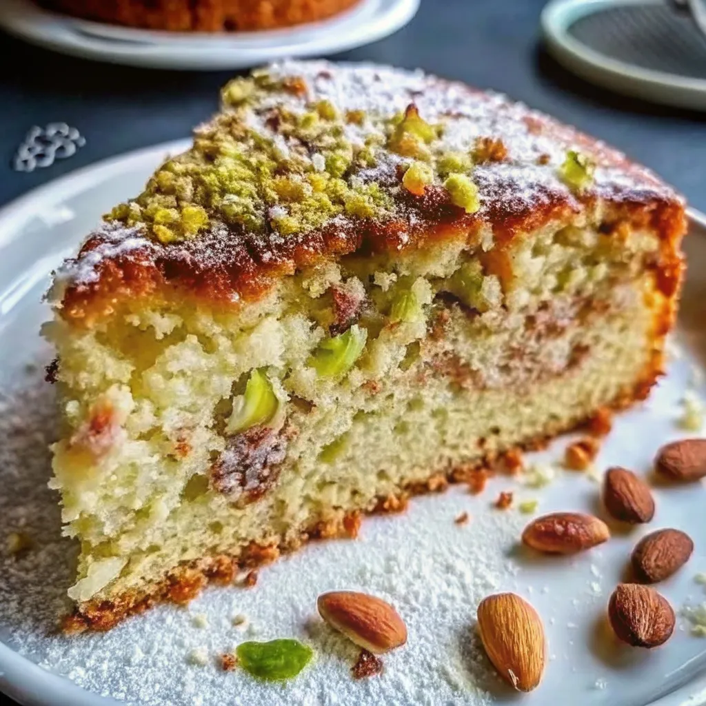 step by step preparation of Italian Pistachio Ricotta Cream Cake