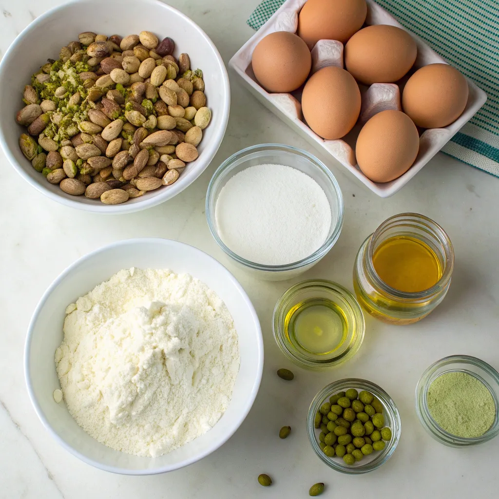 step by step preparation of Italian Pistachio Ricotta Cream Cake