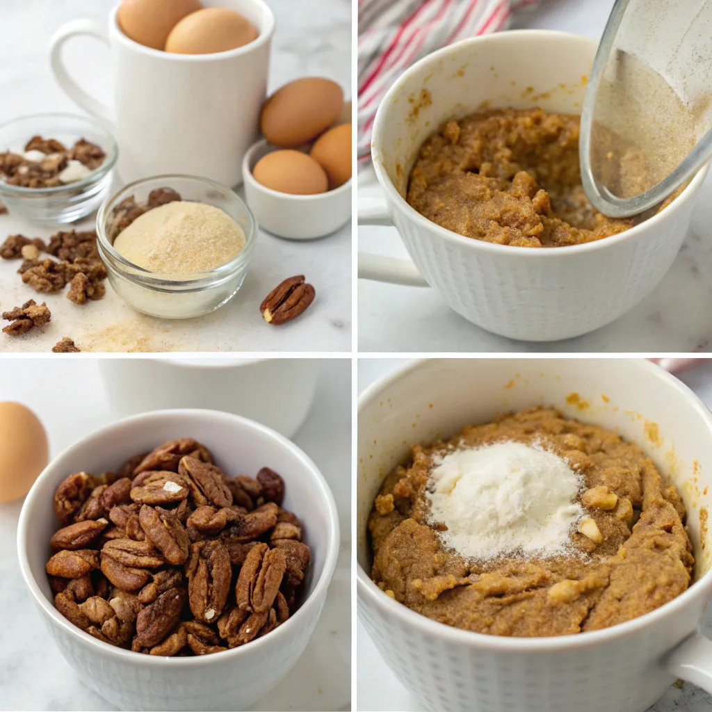 Keto Peanut Butter Pecan Mug Cake