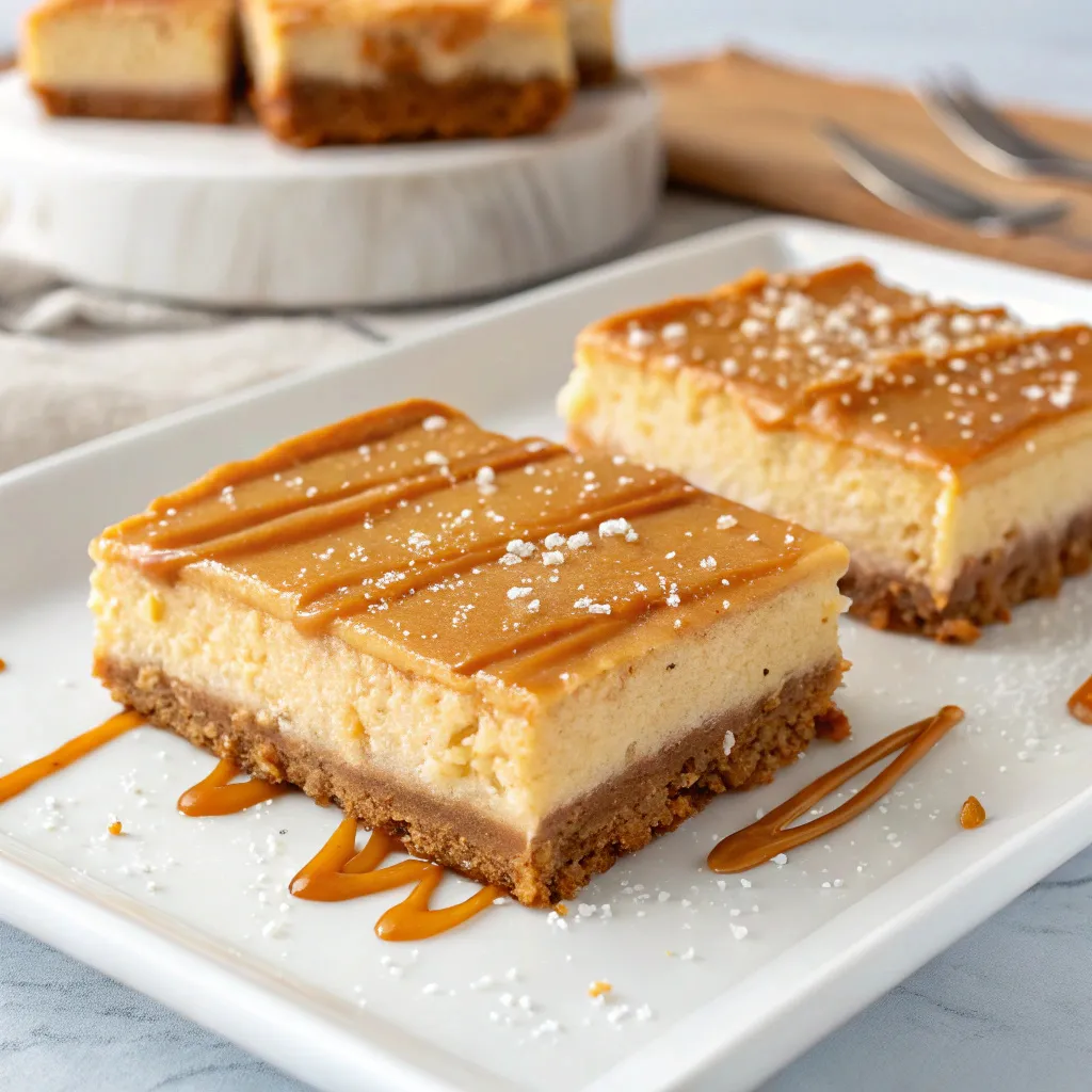 Irresistibly Decadent Keto Salted Caramel Cheesecake Bars
