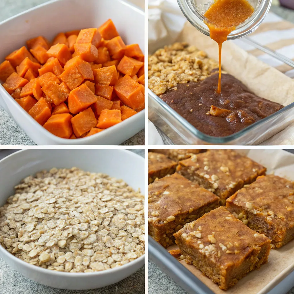 Maple Glazed Sweet Potato Oatmeal Bars