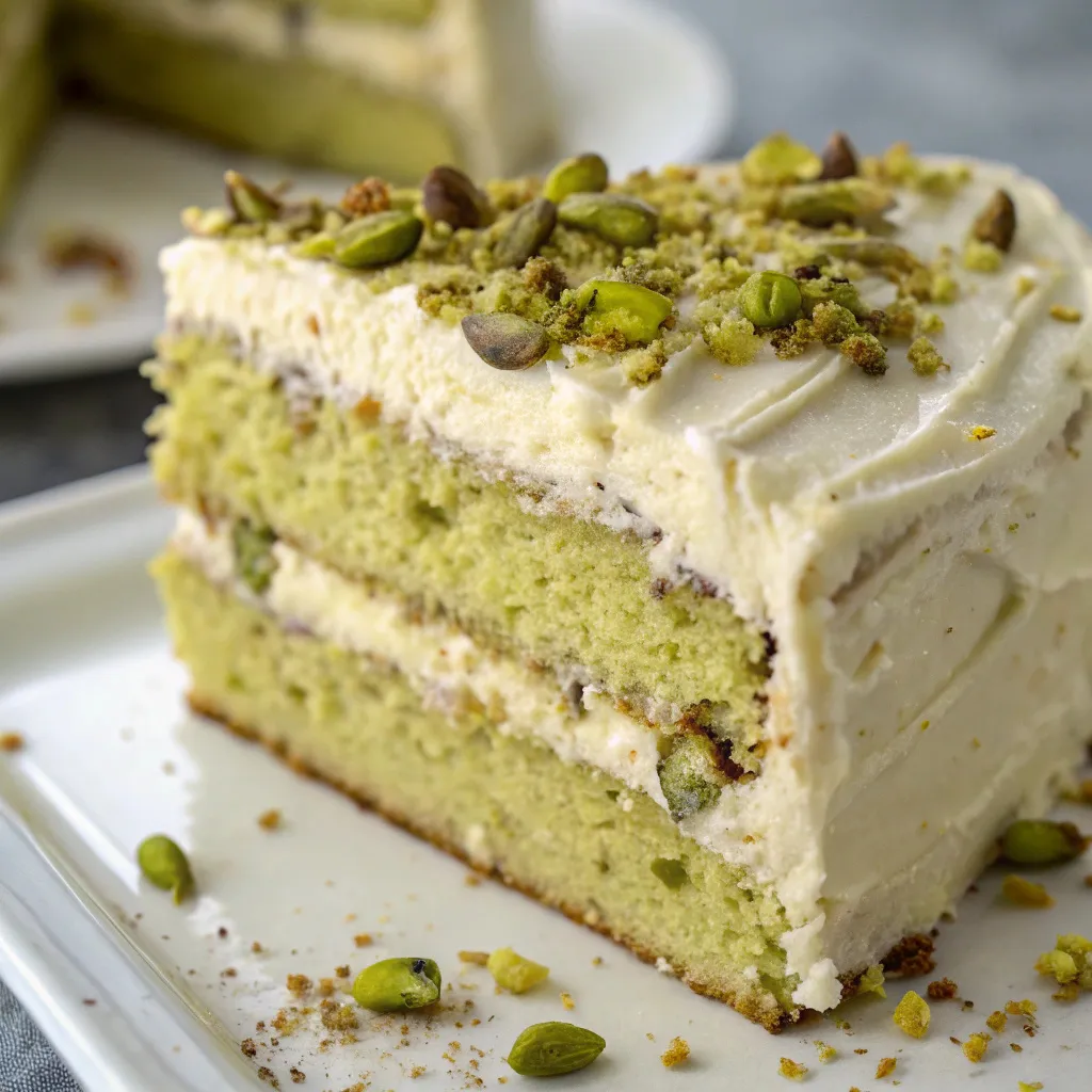 Mascarpone Pistachio Layer Cake
