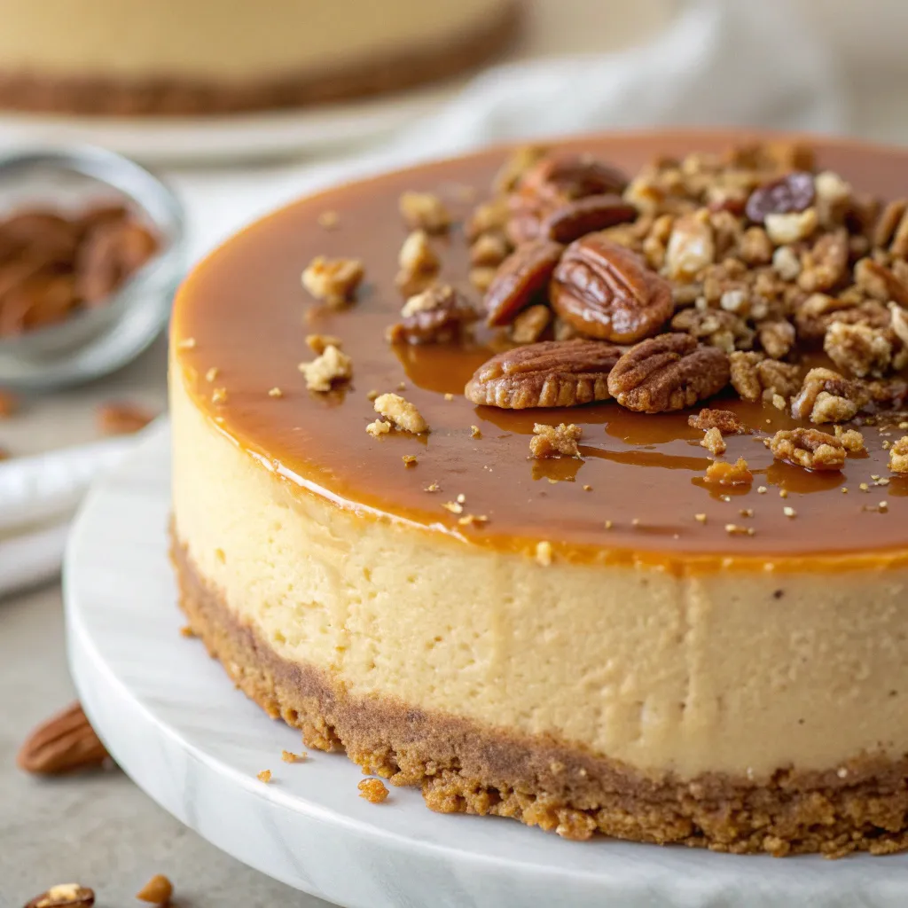 Irresistible Keto No-Bake Caramel Pecan Cheesecake That Will Wow Your Guests