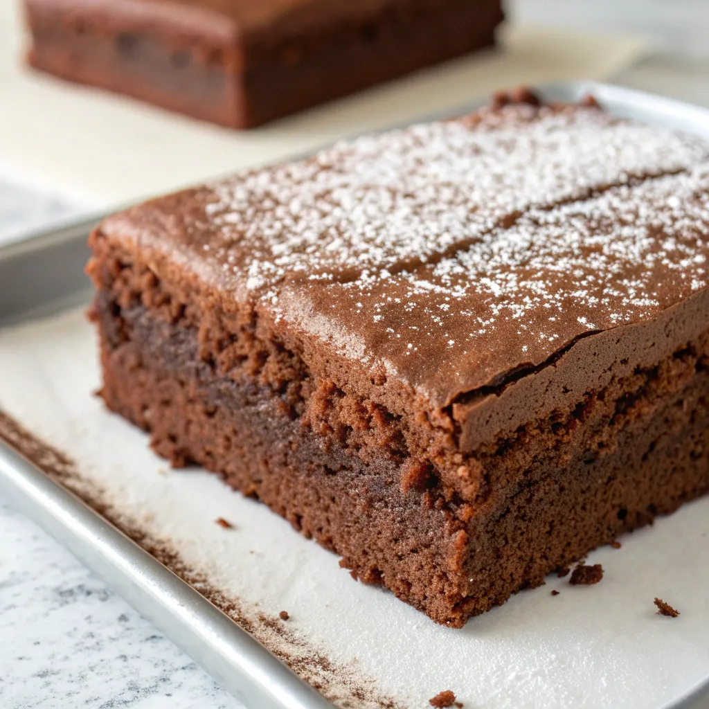 Old School Chocolate Traybake Cake 🍫✨ – A Nostalgic School Dinner Favorite