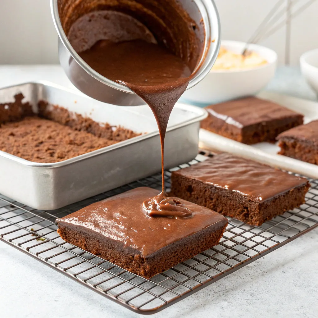 Old School Chocolate Traybake Cake 🍫✨ – A Nostalgic School Dinner Favorite