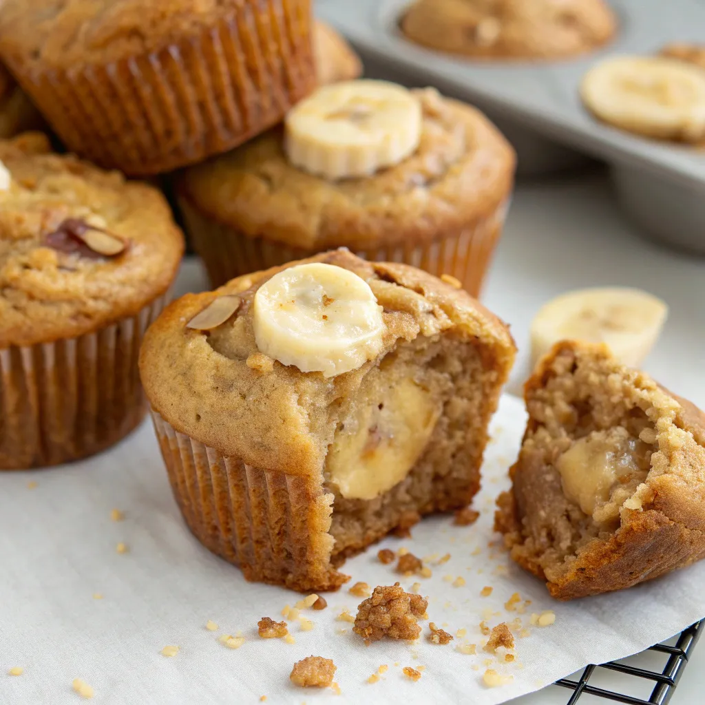Peanut Butter Banana Oat Greek Yogurt Muffins with Gooey Centers 11 Peanut Butter Banana Oat Greek Yogurt Muffins with Gooey Centers