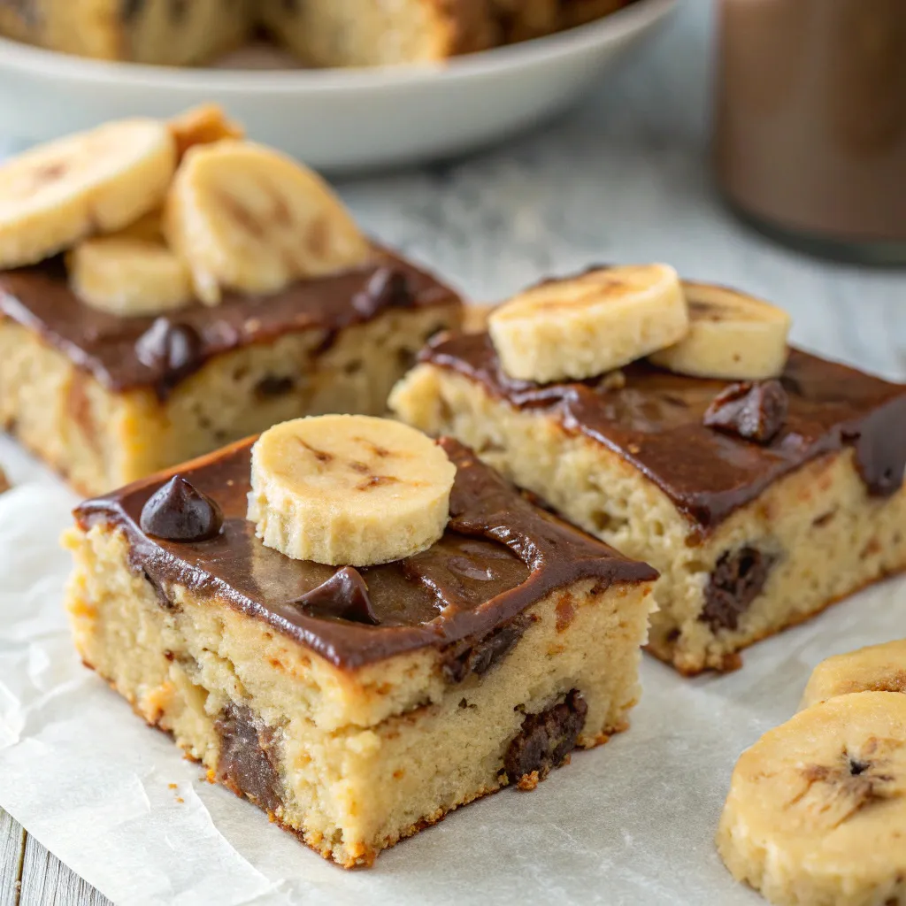 Peanut Butter Greek Yogurt Banana Bread Bars