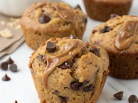 Irresistibly Moist Peanut Butter Greek Yogurt Chocolate Chip Oat Muffins (Healthy & Easy!)