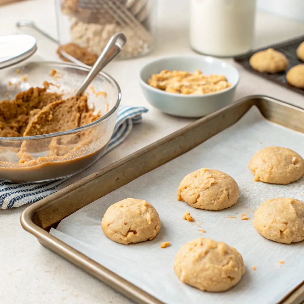 Peanut Butter Greek Yogurt Cookies with Melty Chocolate Centers