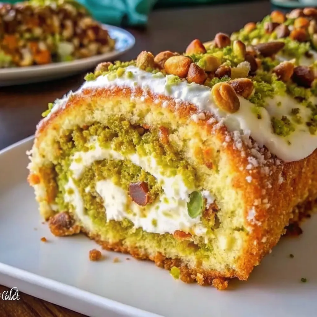 Pistachio Almond Swiss Roll