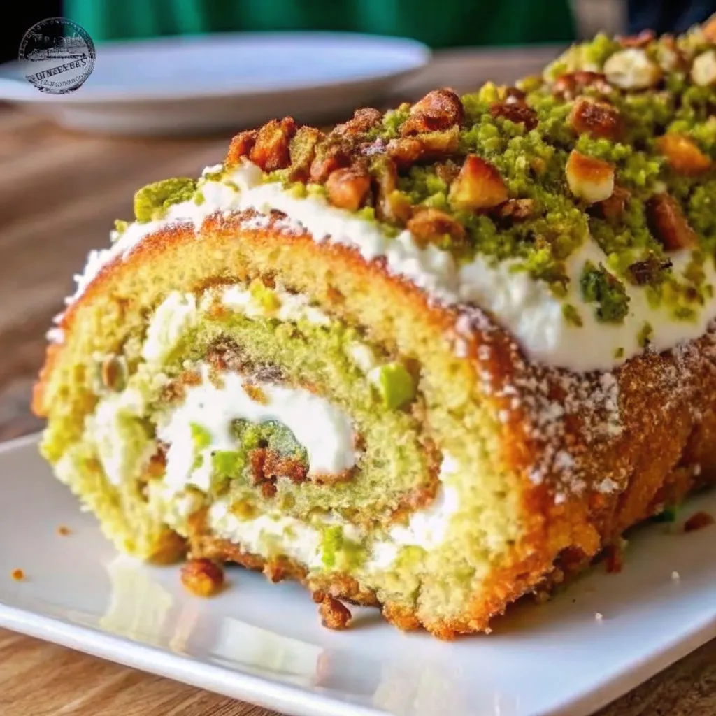 Pistachio Almond Swiss Roll