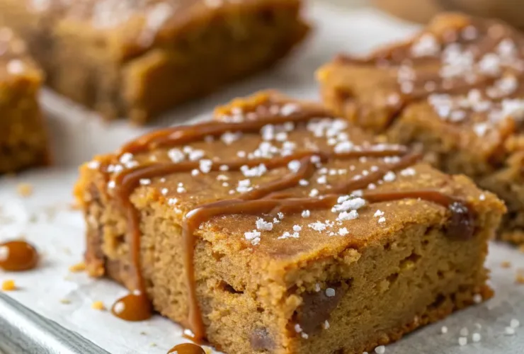 Salted Caramel Sweet Potato Blondies