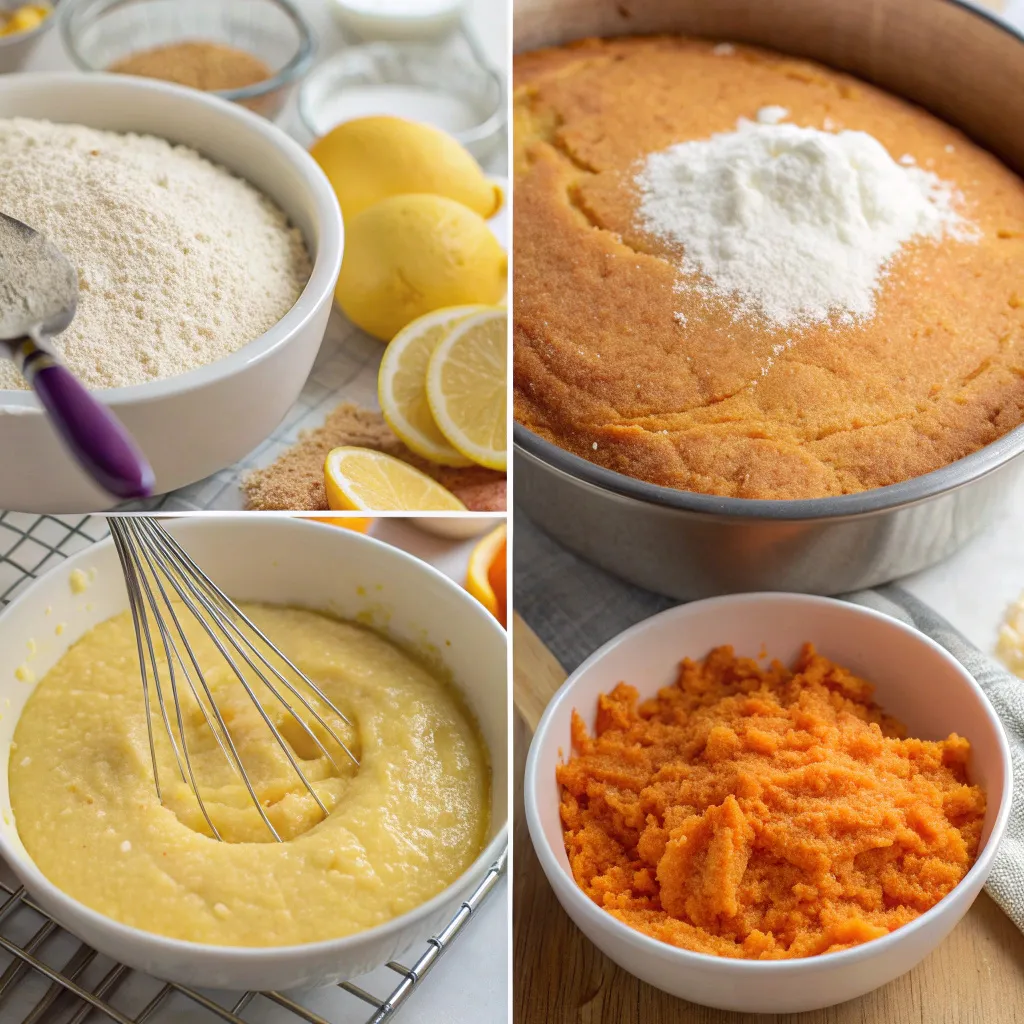 Sweet Potato Cornbread Lemon Cake