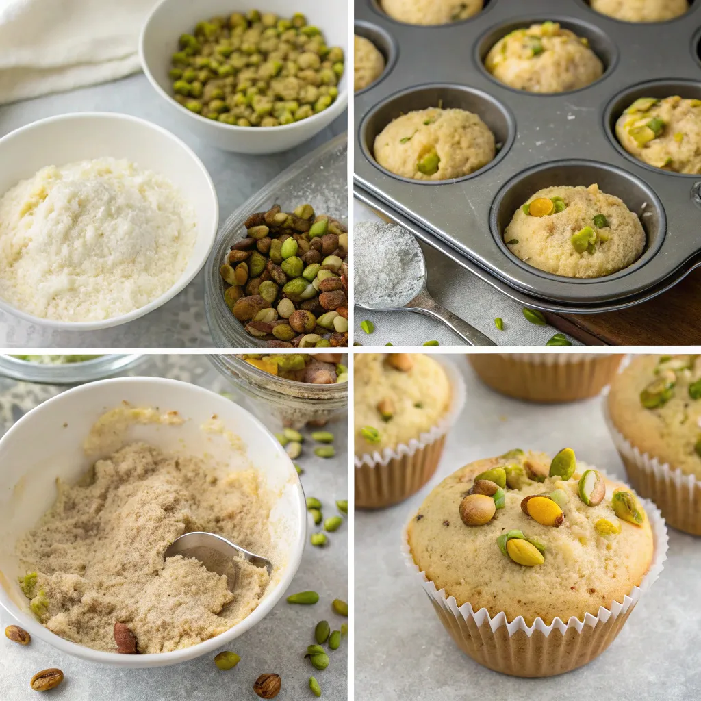 Toasted Pistachio Ricotta Muffins
