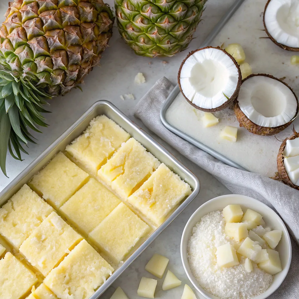 Tropical Pineapple Coconut Bars